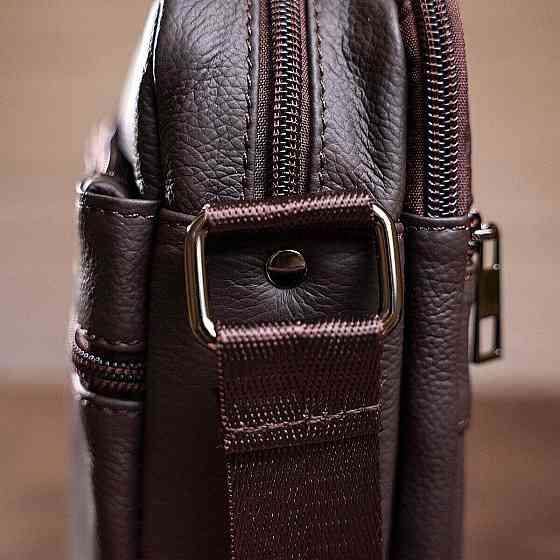 Сумка чоловіча компактна Vintage 14746 Коричнева Київ