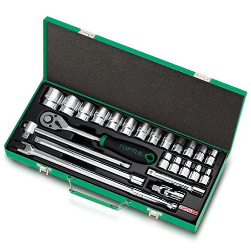 Набір інструменту головки з тріскачкою TOPTUL 1/2" 24ед. (12-гр.) GCAD2404 Одеса - фото 1
