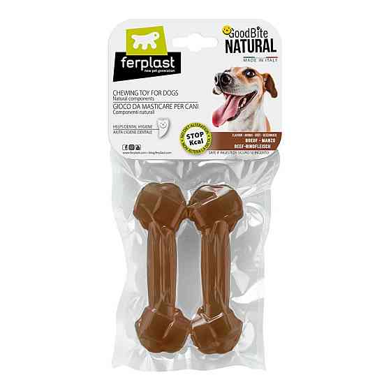 Жевательная косточка для собак с ароматом говядины Ferplast GoodBite Natural Beef (Ферпласт ГудБайт Нэчурал) М - 70 гр. х 2 шт. - 13,5 x 4,4 x h 2,1 c Запорожье
