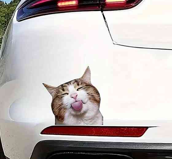 Наклейка кот мем язык показывает на авто ноутбук виниловая 12,7 см Киев