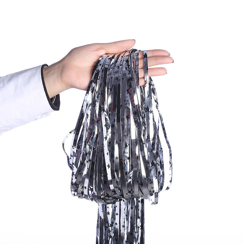 Дождик для фотозоны с принтом звездочек на стену 2 м на 1 м серебристый Киев - изображение 2