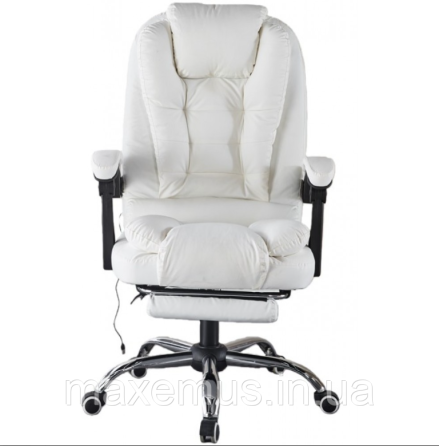 Офисное кресло с массажем и подставкой для ног B 6 0 7 1 кресло для офиса и персонала компьютерное белое Мостиска
