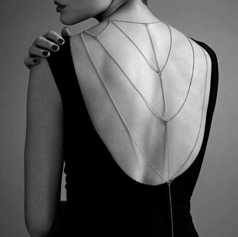 Цепочка для спины Bijoux Indiscrets Magnifique Back and Cleavage Chain - Gold, украшение для тела Sex Aura Киев - изображение 2