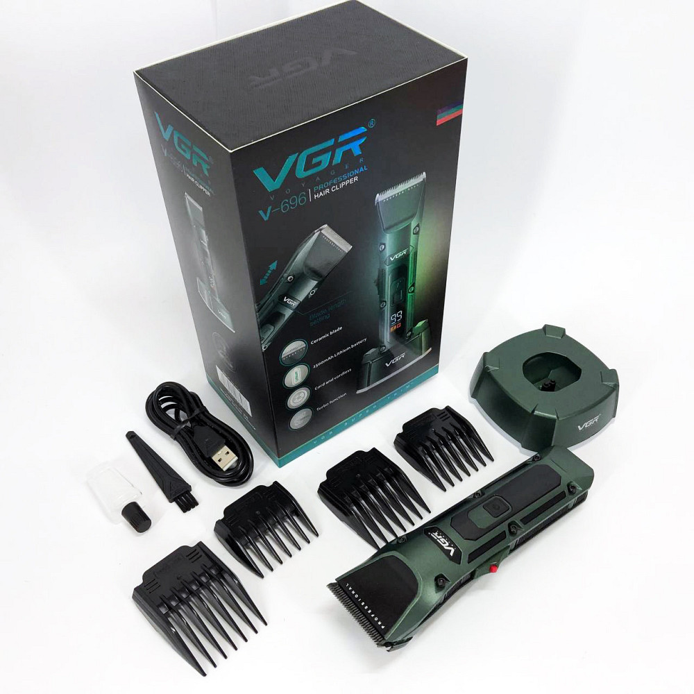 Професійна акумуляторна машинка Акумулятор VGR V-696, Універсальна машинка для стрижки голови та бороди BX-82 Львів - фото 6