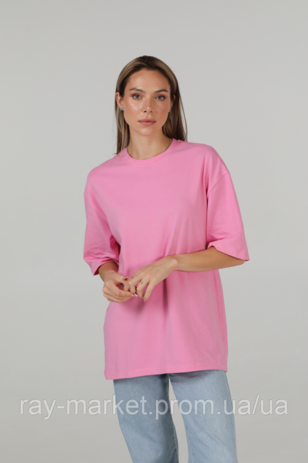 Футболка оверсайз RAY OVERSIZE женская розовая (U0104W-Pink) Киев - изображение 4