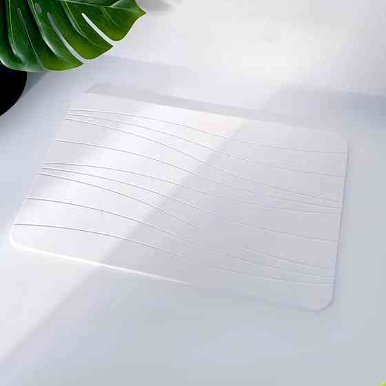 Коврик универсальный ванной комнаты и душа,кухни,прихожей каменный 60х39 см из диатомита белый цвет Каменец-Подольский