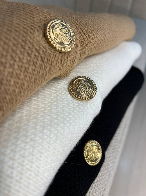 Кардиган женский MIX RAY 6722 золотые пуговицы короткий простой, карамель, one size Киев - изображение 10