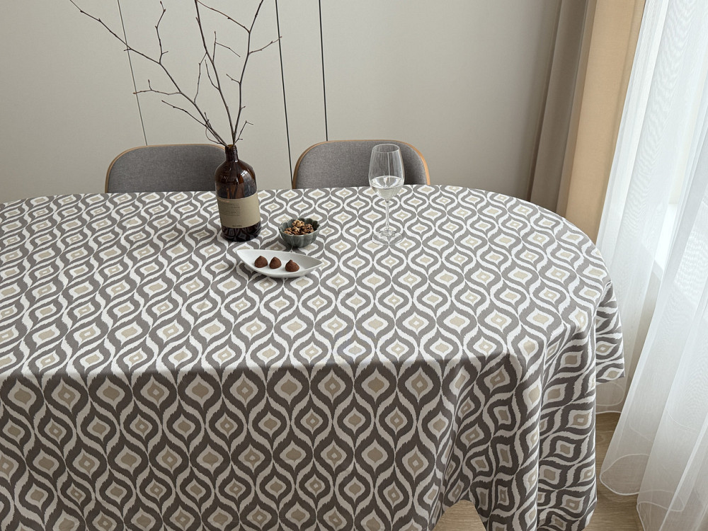 Ecotton Скатертина столова Ecotton DUCK 170х220 см водовідштовхувальна Абстракт сірий (27951/29 Коломыя - изображение 10