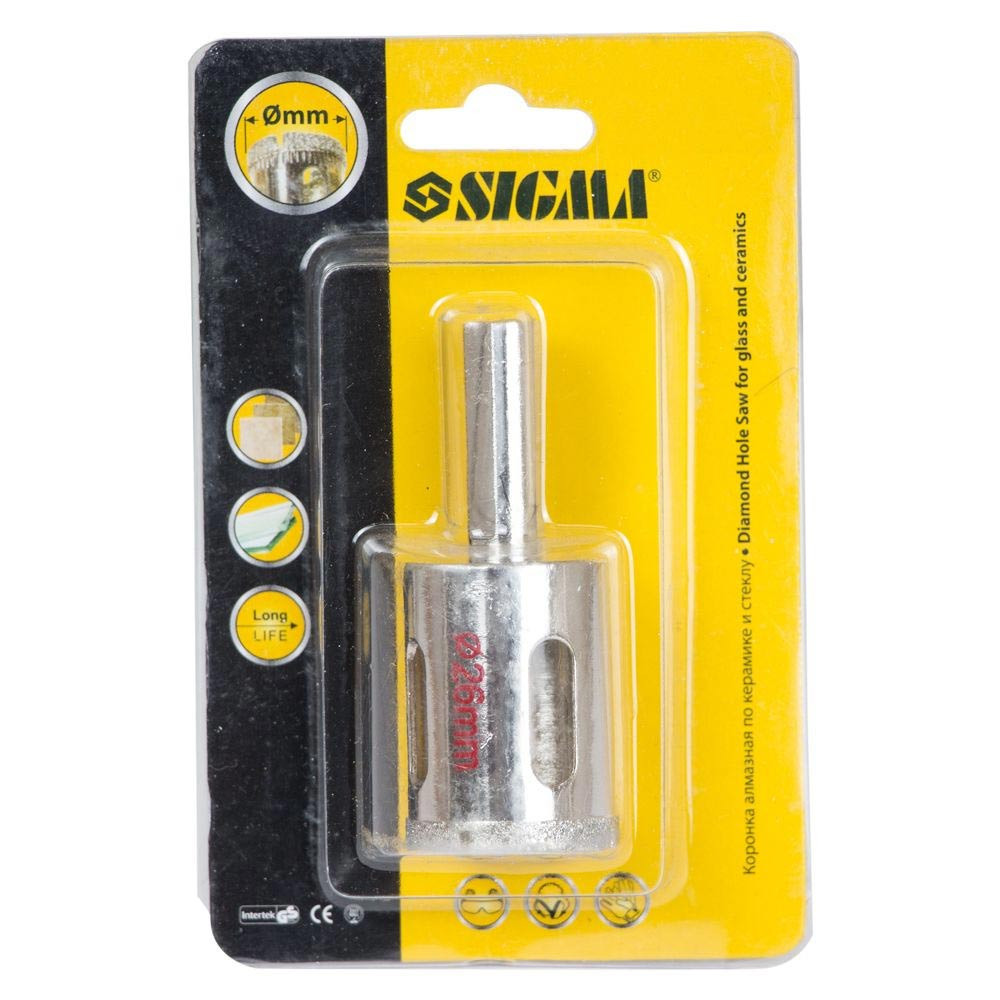 Sigma Коронка алмазная по керамике и стеклу Ø26мм SIGMA (1541261) Киев - изображение 2