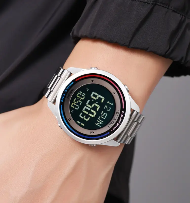 Годинник чоловічий наручний спортивний Skmei 2412 зі сталевим браслетом (Сріблястий) Вінниця - фото 5