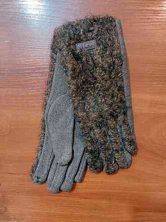 Перчатки сенсорные женские теплые one size коричневый Киев