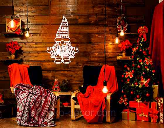 Декоративное настенное Панно «Гном», Декор на стену 110*72 см, Белый Киев