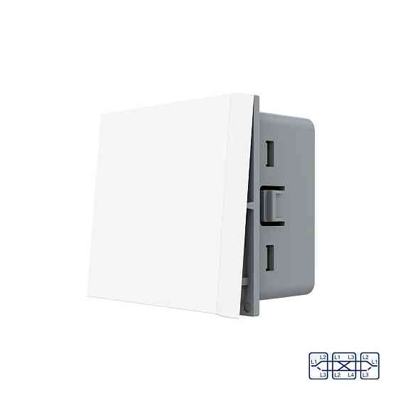 Перехресний (хрестовий) вимикач LIVOLO, білий, модуль без рамки (VL-FCMM10A-2WP) Коломыя