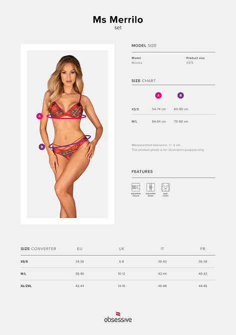 Комплект Obsessive Ms Merrilo 2-pcs set XS/S Sex Aura Киев - изображение 5