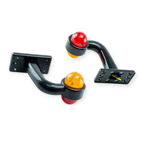 Фонарь (рог кривой) средний LED (к-кт 2 шт) (red-yellow) габаритный Мукачево