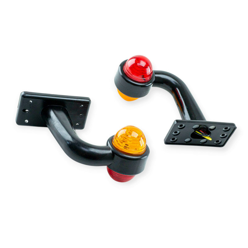 Ліхтар (ріг кривий) середній LED (к-кт 2 шт) (red-yellow) габаритний Мукачево - фото 1