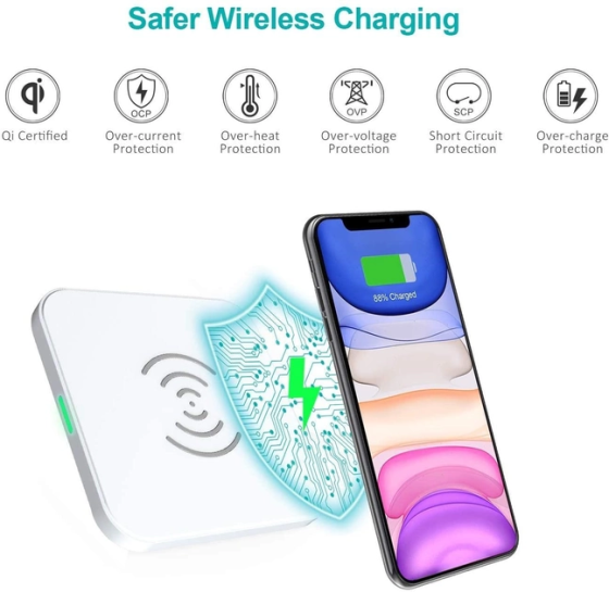 Бездротовий зарядний пристрій Choetech T511-S 10W White: Стильна Qi-зарядка для iPhone та Android Київ