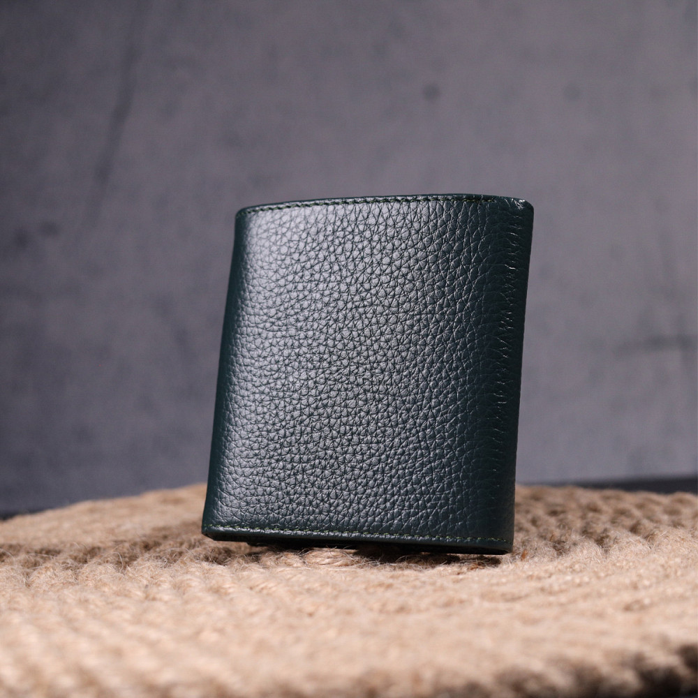 Интересный женский кошелек с монетницей из натуральной кожи KARYA 21379 Зеленый Киев - изображение 9