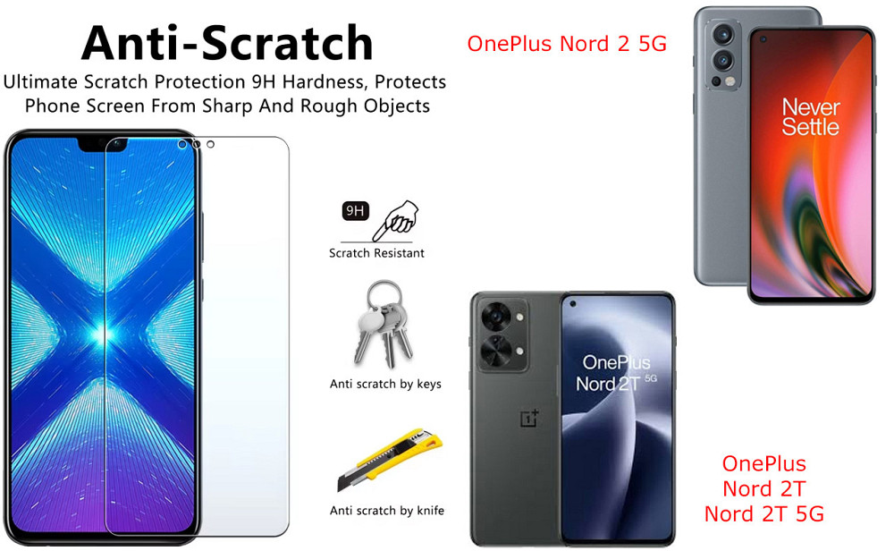 Захисне скло NeoGlass для OnePlus Nord 2 5G, Nord 2T, Nord 2T 5G – надпрозоре та стійке Київ - фото 1
