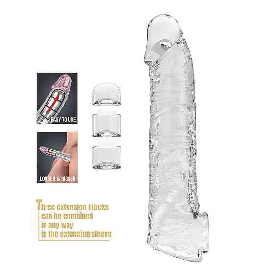 Подовжуюча насадка Pretty Love - Silas Penis Sleeve Clear, BI-026279M Sex Aura Київ