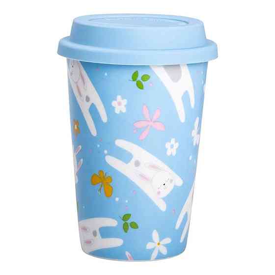 Силіконовий стакан з кришкою 420 мл, Голубий Київ