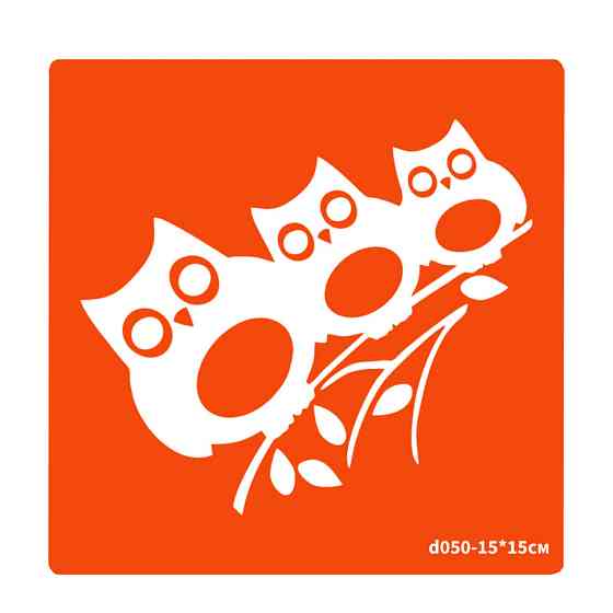 Трафарет для био-тату Совы d050-15*15см, размер 15х15см Винница