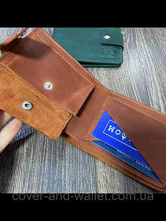 Коричневый мужской кошелек из натуральной кожи ручной роботы GP Leather Киев
