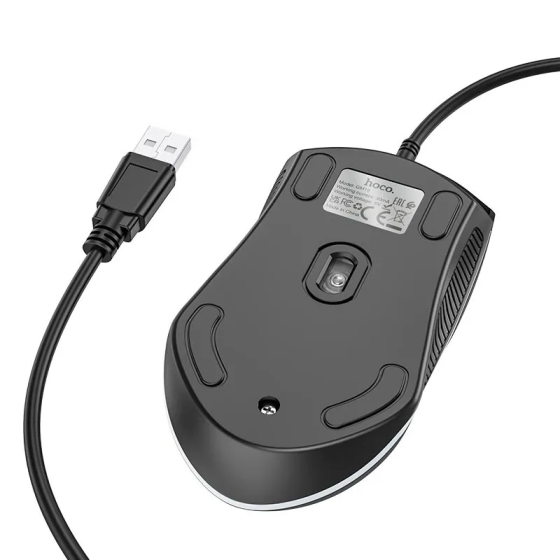 Миша HOCO GM19 Enjoy gaming luminous wired mouse Black Одеса