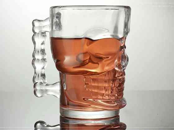 Кружка для пива Череп 540 мл, прозрачный Винница