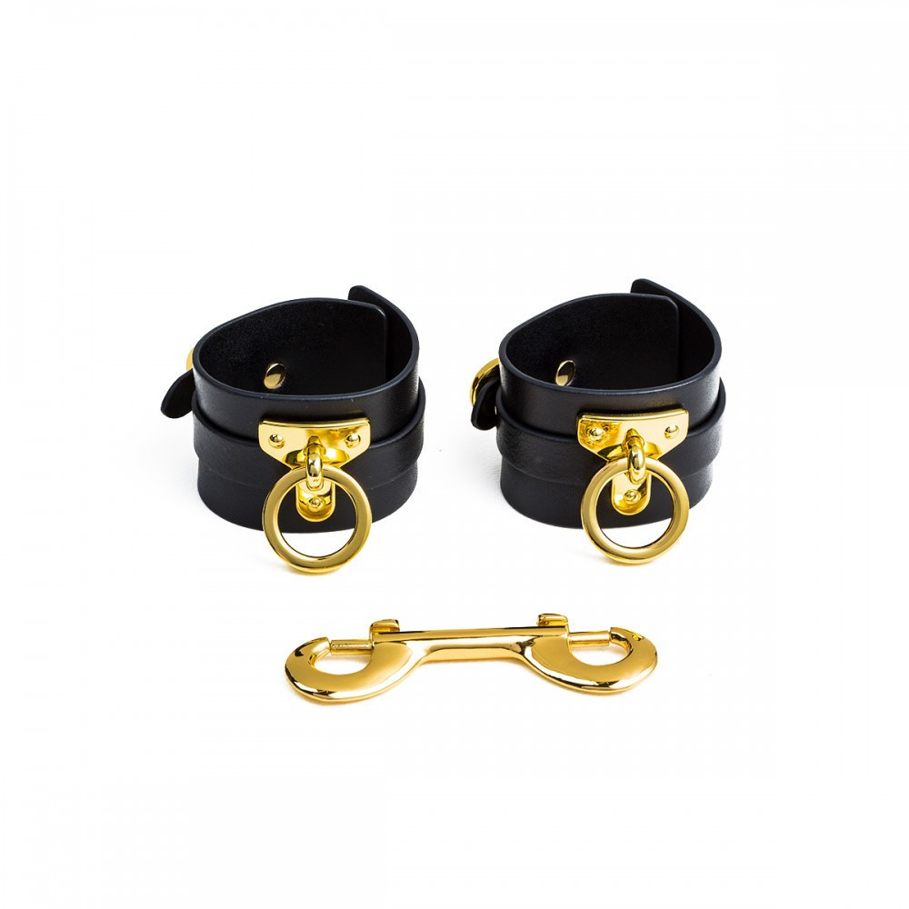 Наручники UPKO Handcuffs італійська шкіра, чорні Sex Aura Київ - фото 7