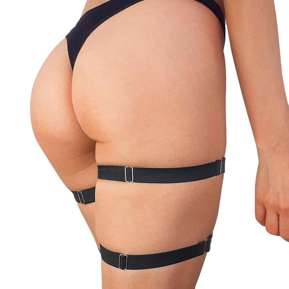 Гартери на ногу із натуральної шкіри Art of Sex - Kristina Leg Garters (2 шт), цвет Чорний Sex Aura Київ - фото 3