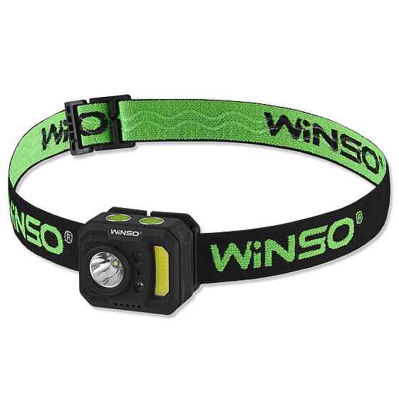 Фонарь налобный Winso 250Lm, 3W XPE+3W COB, 850mAh, с сенсором белый/красный Львов