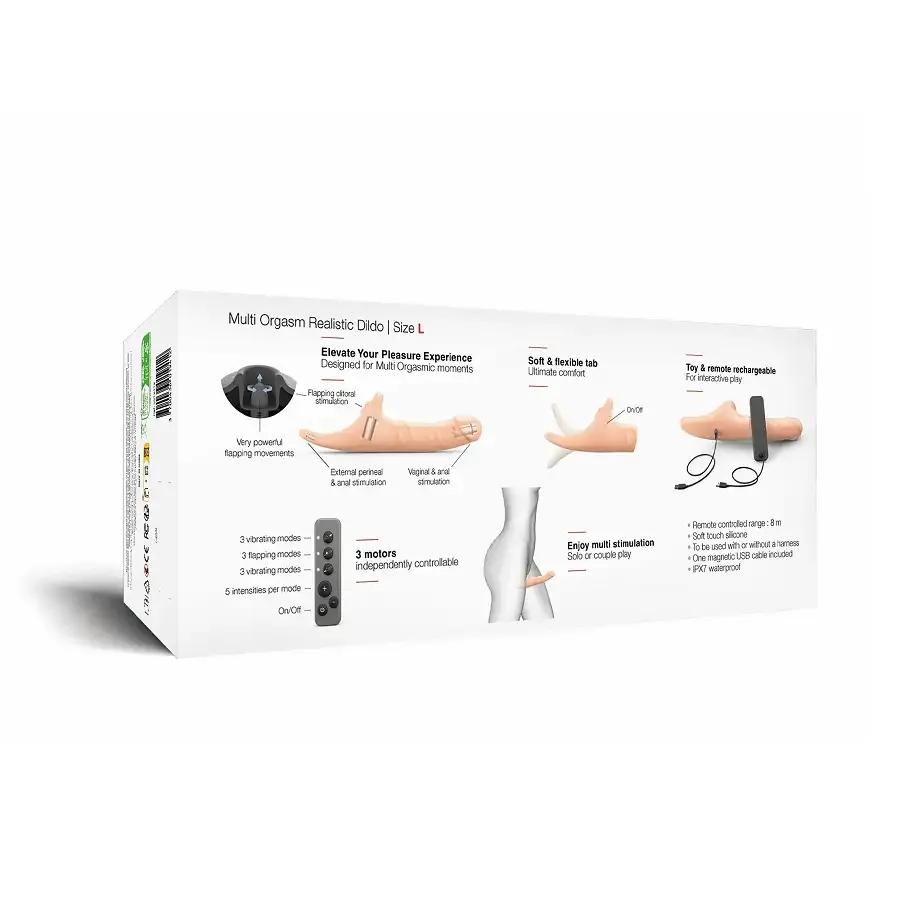 Вібронасадка для страпону з вакуумною стимуляцією Strap-On-Me Multi Orgasm Realistic Dildo L Vanilla Львов - изображение 8
