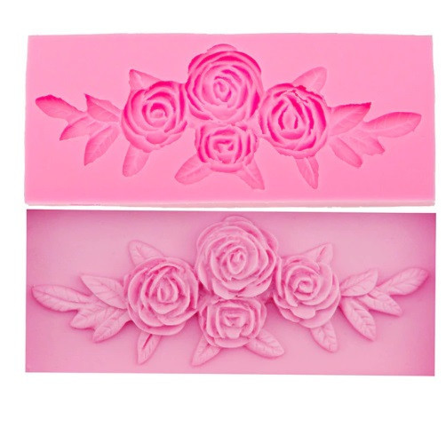Молд силиконовый Розы 114 на 47 мм розовый Киев - изображение 4