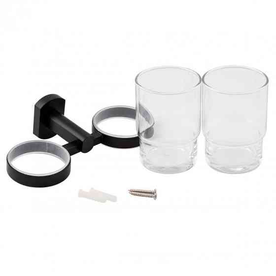 Стакан подвійний для зубних щіток Qtap Liberty BLM 1155 чорний Київ