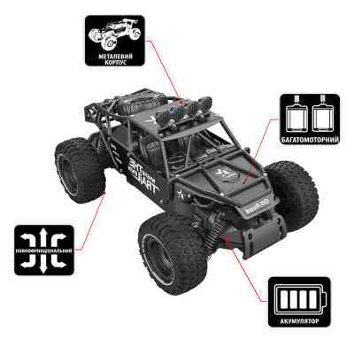 Радиоуправляемая игрушка Sulong Toys OFF-ROAD CRAWLER – RACE (матовый черный, металл. корпус, аккум.6V, 1:14) (SL-309RHMBl) Винница