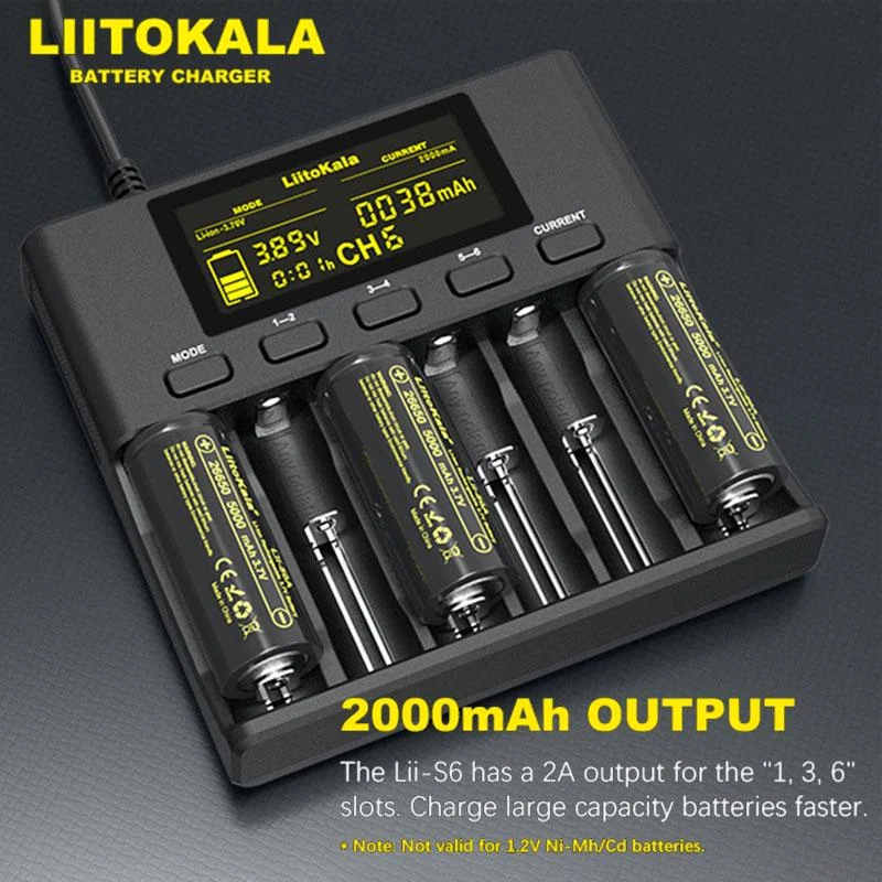 Универсальное зарядное устройство Liitokala Lii-S6 (6 каналов) с блоком питания Киев - изображение 9