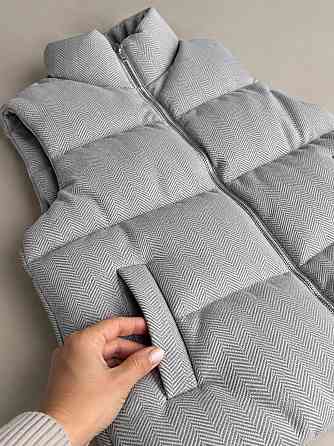 Жилетка жіноча Lady Yep 30378 утеплена тканинна оверсайз з коміром стійкою світло-сіра, світло-сірий, 42 Київ