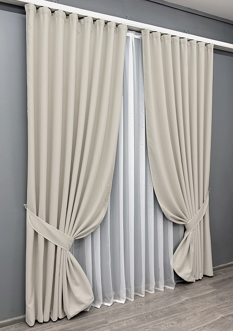 Комплект штор VR-Textil Блэкаут двусторонний Scandi № 1902ш Таш 100х270 см 2 шт (31-0029) Киев - изображение 3