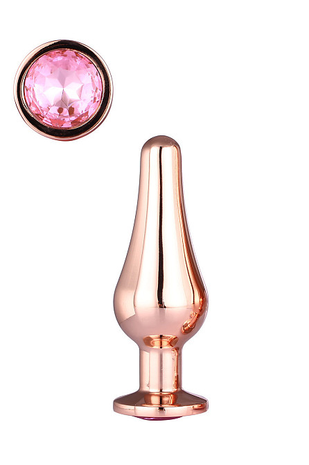 Анальна пробка конічної форми Dream Toys GLEAMING LOVE ROSE GOLD PLEASURE PLUG S Sex Aura Київ - фото 1