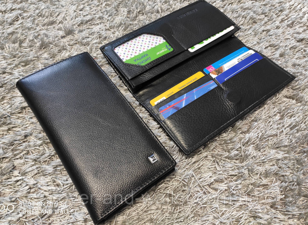 Стильный мужской кожаный купюрник на магнитах черного цвета Marco Coverna MSM 6 Киев - изображение 1