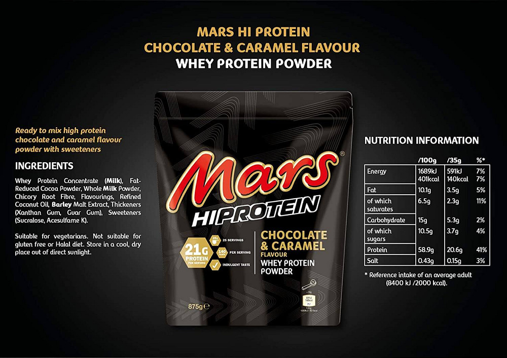 Протеїн Mars Nutrition Hi Protein Mars 455 г, Chocolate &amp; caramel Луцьк - фото 2