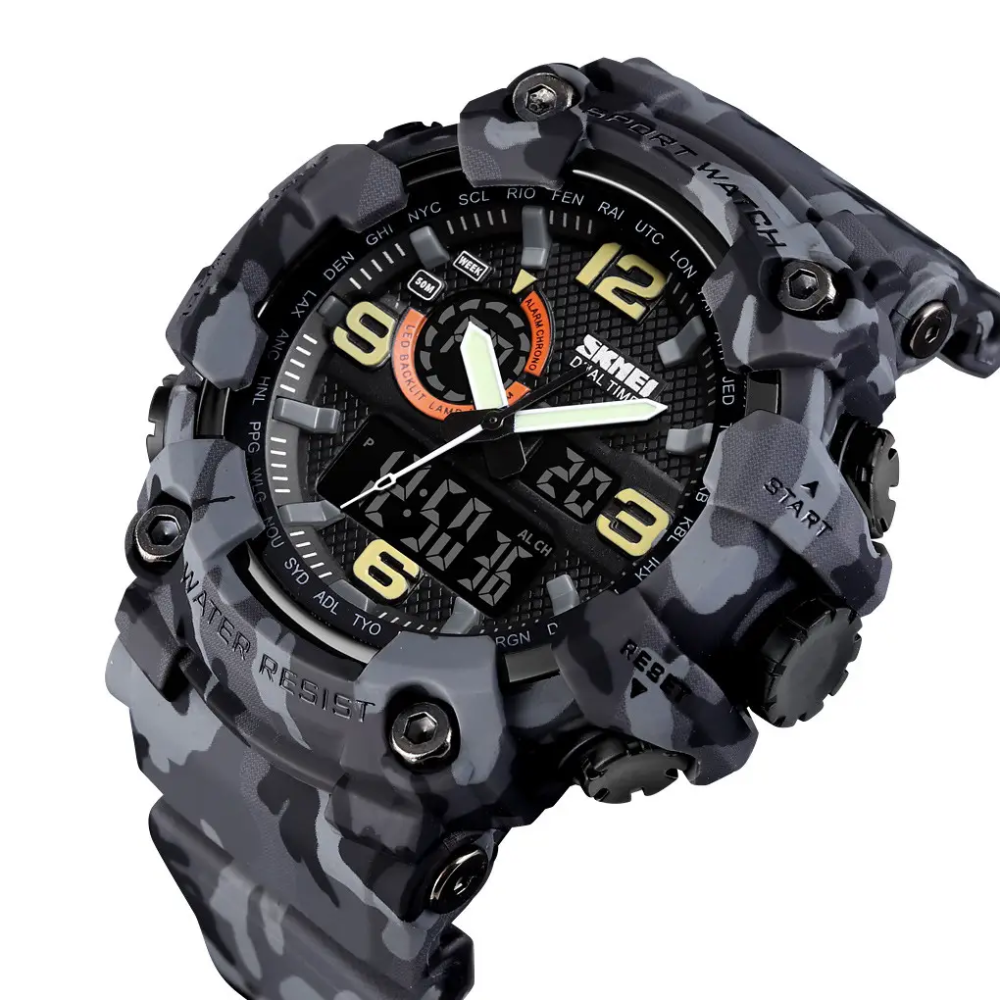 Чоловічий наручний годинник Skmei 1520 Сірий камуфляж Вінниця - фото 3
