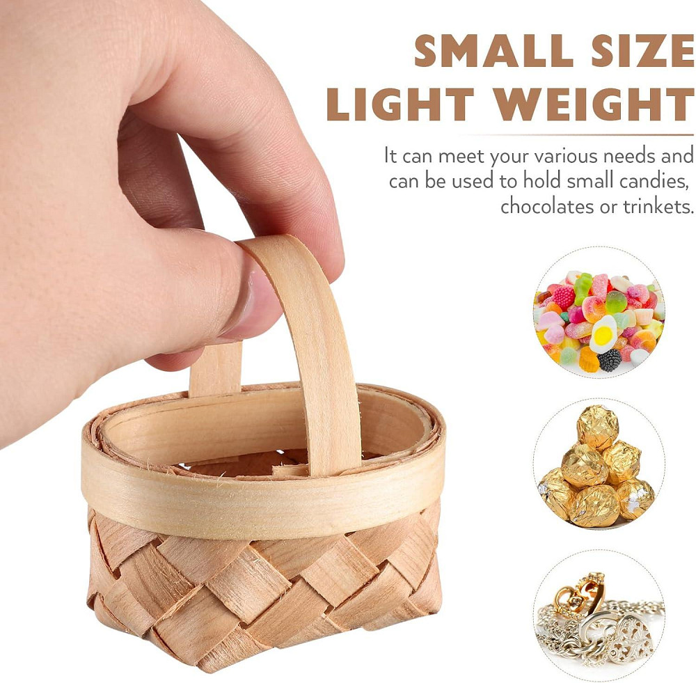 Декоративні плетені міні-кошики для Великодніх яєць та смаколиків 12 шт Луцьк - фото 4