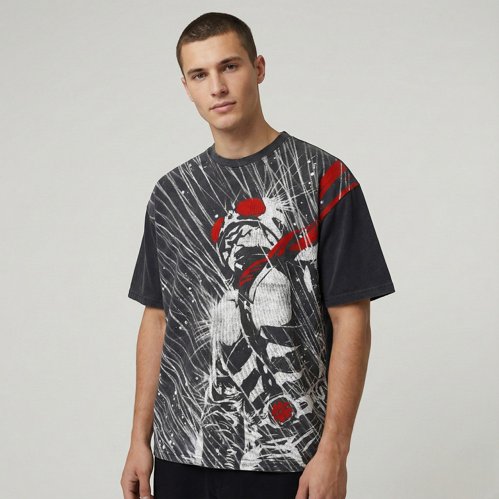 Футболка чоловіча з принтом аніме Аніме Камен Рідер Такесхі оверсайз (S/M/L) Черний Дніпро - фото 10
