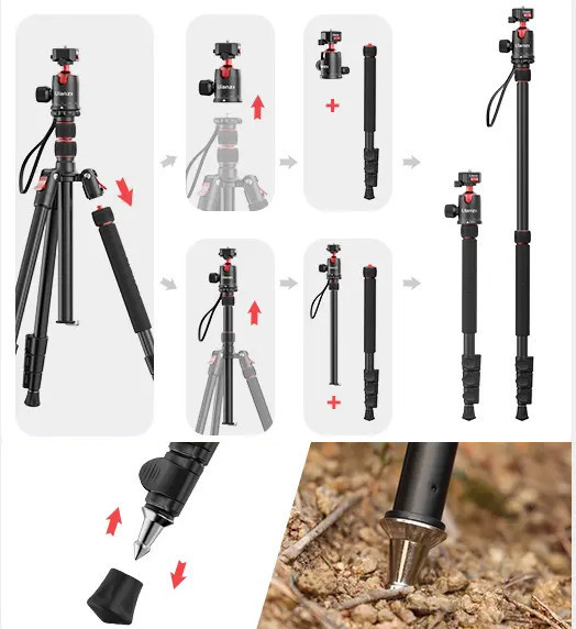 Штатив алюминиевый и монопод с быстросъемной платформой Claw 60-177см Ulanzi TT31 Киев - изображение 2