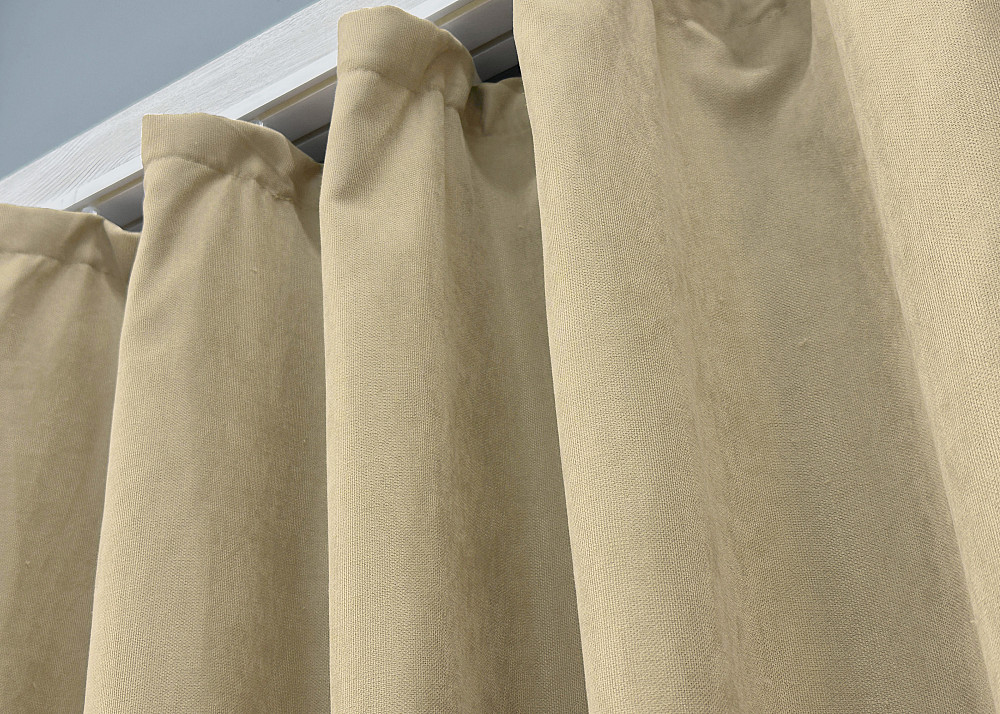 Комплект коротких штор VR-Textil Микровелюр Petek YL № 1801ш Кремовый 130х170 см 2 шт (35-0383) Киев - изображение 8