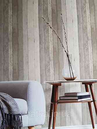 Обои флизелиновые эко Decoprint Essentials EE22568 под дерево доска с эффектом старения песочные молочные Киев