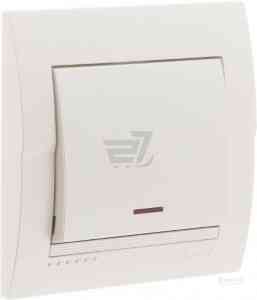 DERIY перлинно-білий металік Вимикач внутрішній з підсвічуванням Лезард Житомир