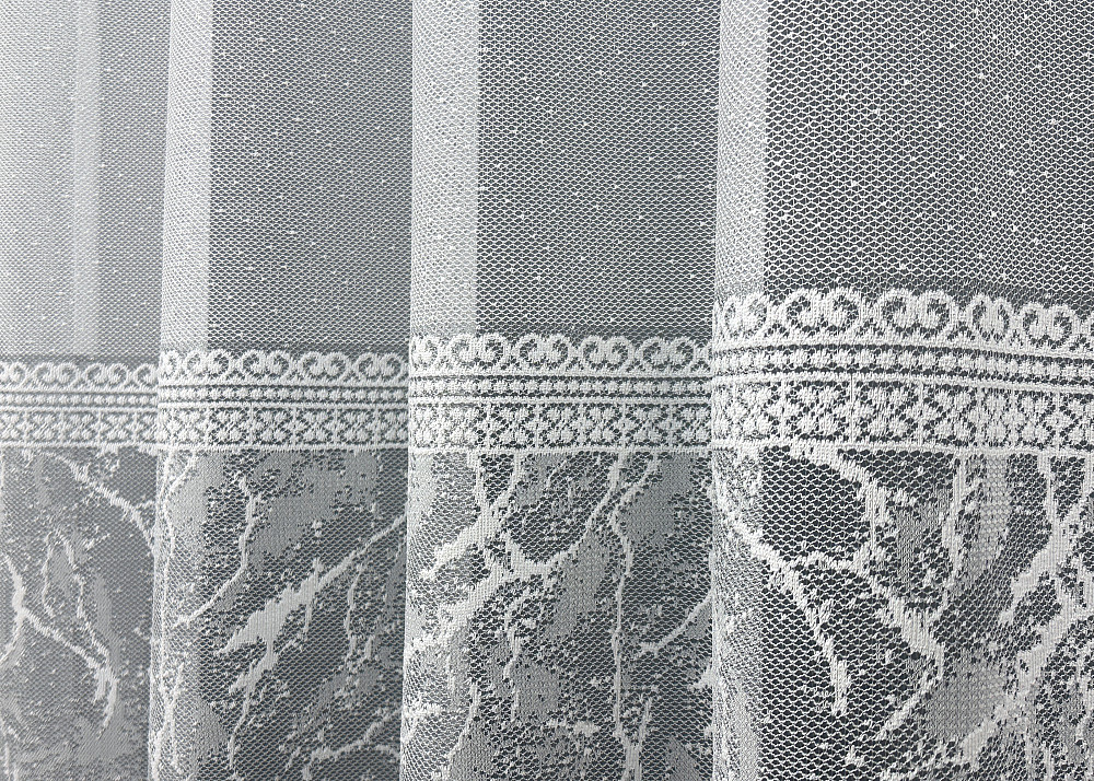 Тюль жаккард цвет белый с серым 1670т Киев - изображение 3